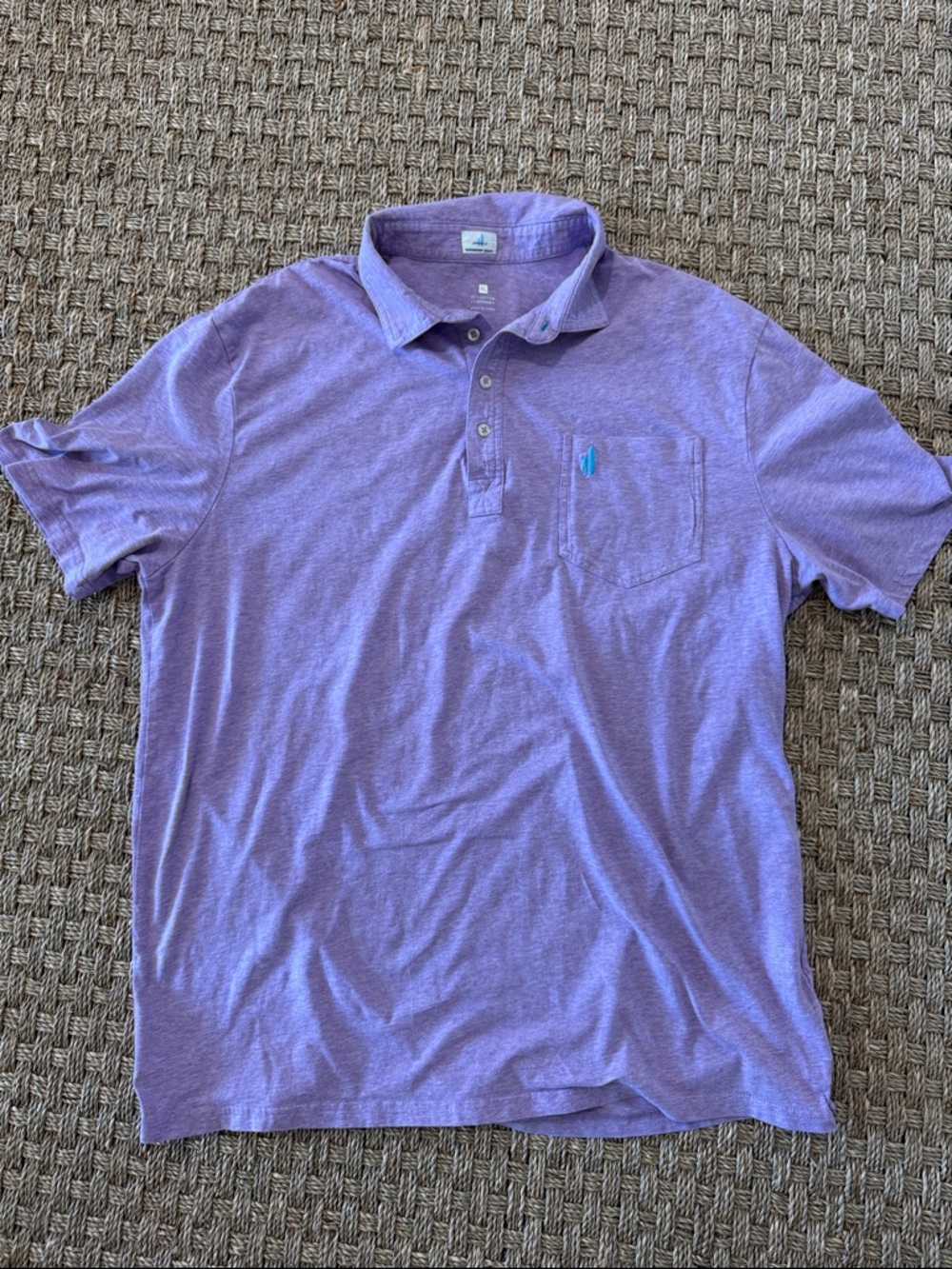 johnnie-O Lavender Short Sleeve Polo with Chest Pocket